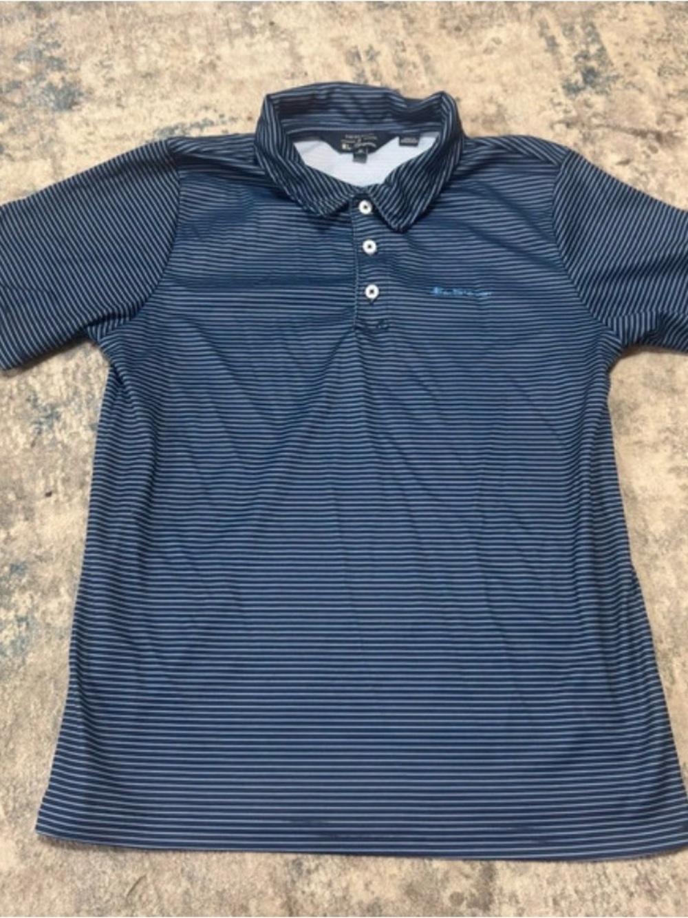 Ben Sherman Navy and Light Blue Striped Polo